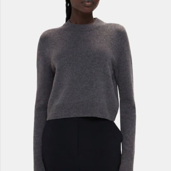 Bershka Cropped Crew Neck Sweater Blue - Picture 1 of 2